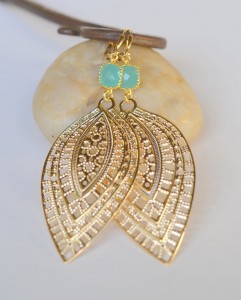 Rustic Gem Teardrop Earrings