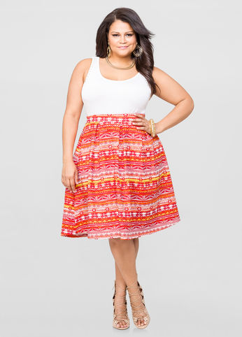 Chic Style Edit Pick Of The Day: Tribal Print Scuba Skirt