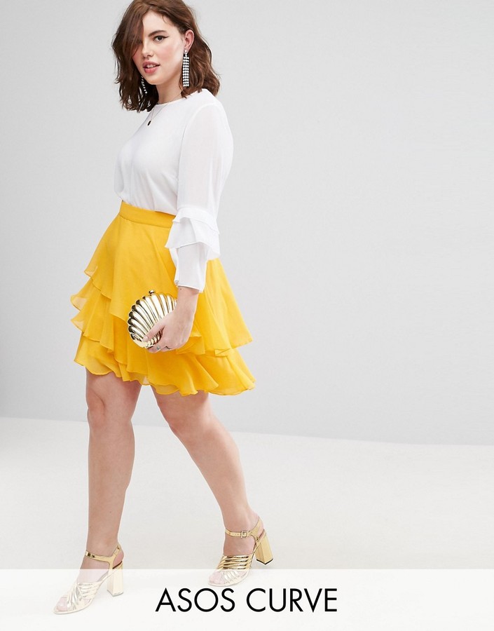 Plus size ruffled skirts